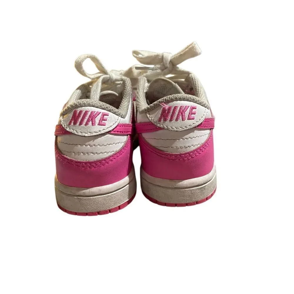 Nike dunk low GS white fuchsia girls sneakers 11 C